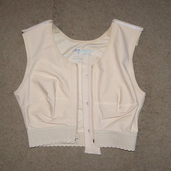 NEW size L 8-10 Beige Marena Recovery Sleeveless Vest w/Zipper front - Picture 6 of 13